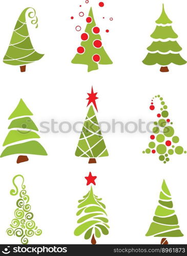 Christmas trees vector image