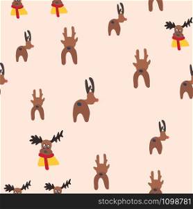 Christmas ugly sweater reindeer seamless pattern. Festive endless design. Holiday decor wrapping paper, background. Colorful vector illustration in flat cartoon style.. Christmas ugly sweater reindeer seamless pattern.