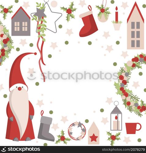 Christmas vector background with Santa Claus . . Christmas vector background .