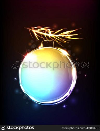 Christmas vector background with shining ball