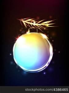 Christmas vector background with shining ball