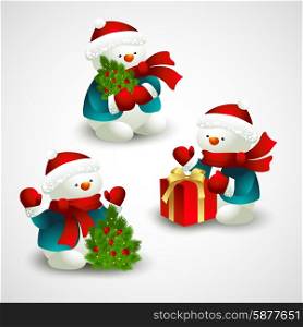 Christmas vector illustration with snowman EPS 10. Christmas vector illustration with snowman
