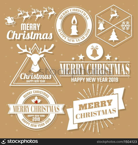 Christmas Vector Logo for banner, poster, flyer