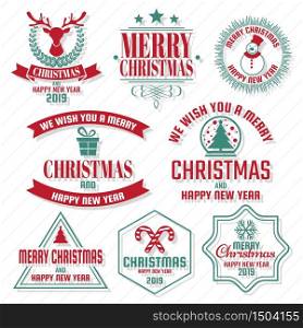 Christmas Vector Logo for banner, poster, flyer