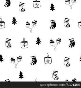 Christmas vector seamless pattern. Hand drawn Christmas clipart.