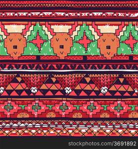 Christmas vector seamless pattern with knitted deers