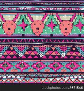Christmas vector seamless pattern with knitted deers and ornaments