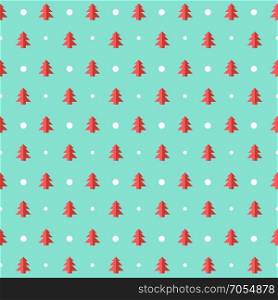 Christmas vector seamless pattern with trees and snow. Xmas simple texture. Wrapping paper. Vector illustration