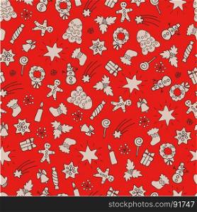 Christmas vector seamless pattern. Xmas backdrop. Christmas vector seamless pattern. Colorful Xmas background