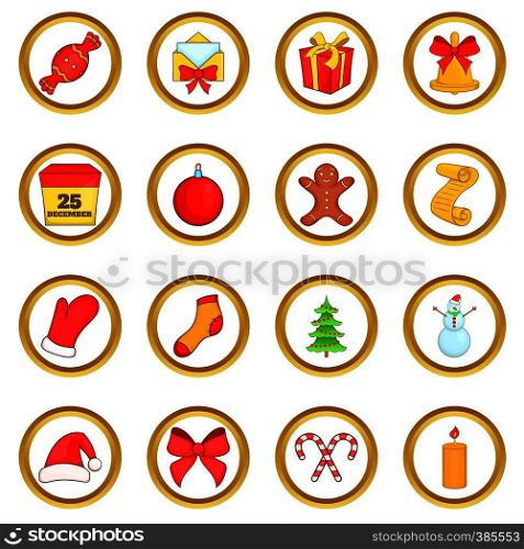 Christmas vector set in cartoon style isolated on white background. Christmas vector set, cartoon style