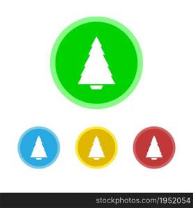 Christmas white Christmas tree, icon in different colors.