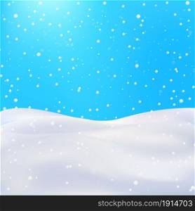 Christmas Winter Background, Snowy Happy New Year Backdrop. Awesome holiday Wallpaper with Snowflakes. Bright Vector Design.. Christmas Winter Background, Snowy Happy New Year Backdrop. Awesome holiday Wallpaper with Snowflakes.