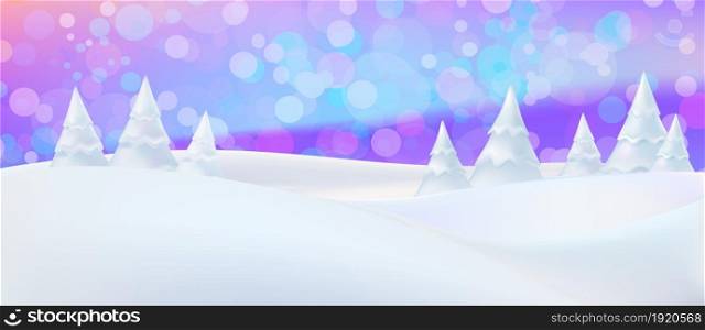 Christmas Winter Background, Snowy Happy New Year Backdrop. Awesome holiday Wallpaper with Snowflakes. Bright Vector Design.