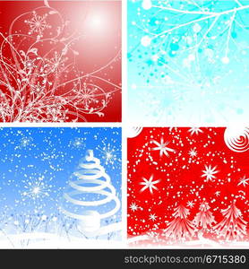 Christmas winter backgrounds, vector