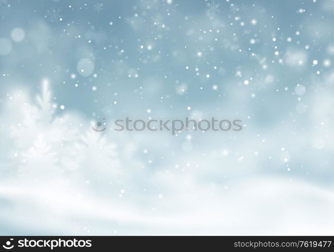 Christmas winter snowy landscape background. Winter snow dust background. Vector illustration EPS10. Christmas winter snowy landscape background. Winter snow dust background. Vector illustration