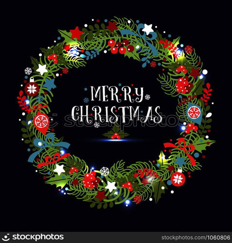 Christmas wreath. Holiday vector background. Christmas wreath. Holiday vector background.