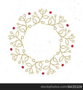 Christmas wreath Round Frames set hand drawn doodles. Vector illustration.. Christmas wreath Round Frames set hand drawn doodles. Vector illustration