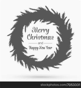 Christmas wreath template. Christmas wreath template. Happy new year. Winter symbol. Decorative element for brochure, flyer, greeting card. Vector simple design illustration