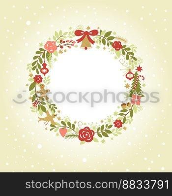 Christmas wreath vector image