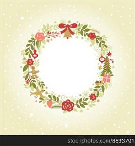 Christmas wreath vector image
