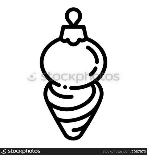 Christmas yellow cone tree toy icon. Outline Christmas yellow cone tree toy vector icon for web design isolated on white background. Christmas yellow cone tree toy icon, outline style