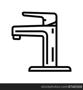 chrome faucet water line icon vector. chrome faucet water sign. isolated contour symbol black illustration. chrome faucet water line icon vector illustration