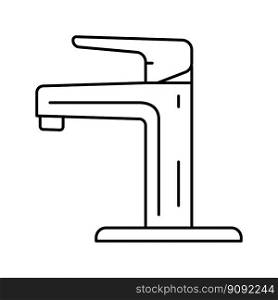 chrome faucet water line icon vector. chrome faucet water sign. isolated contour symbol black illustration. chrome faucet water line icon vector illustration