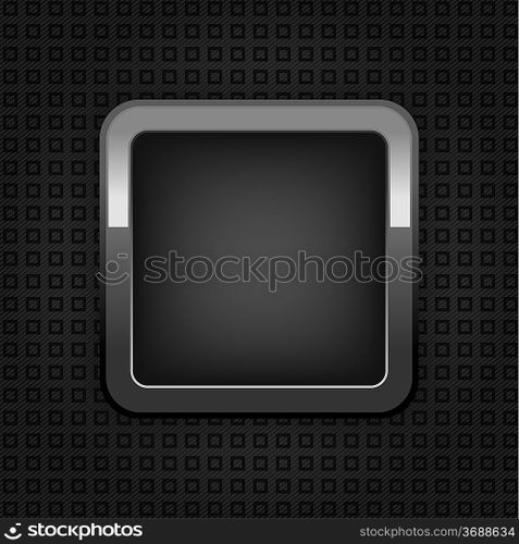 Chrome web button, plastic texture, empty button