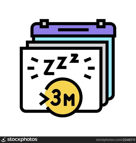 chronic insomnia color icon vector. chronic insomnia sign. isolated symbol illustration. chronic insomnia color icon vector illustration