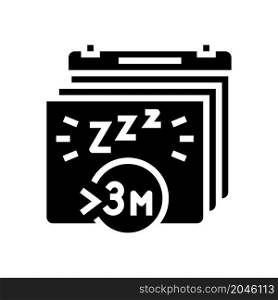 chronic insomnia glyph icon vector. chronic insomnia sign. isolated contour symbol black illustration. chronic insomnia glyph icon vector illustration