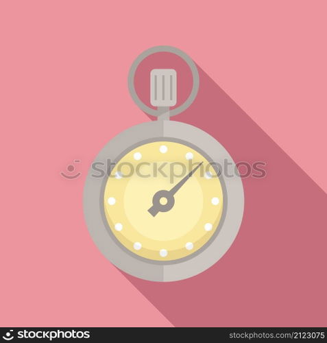 Chronometer icon flat vector. Stopwatch clock. Stop timer. Chronometer icon flat vector. Stopwatch clock