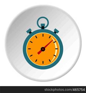 Chronometer icon in flat circle isolated on white vector illustration for web. Chronometer icon circle