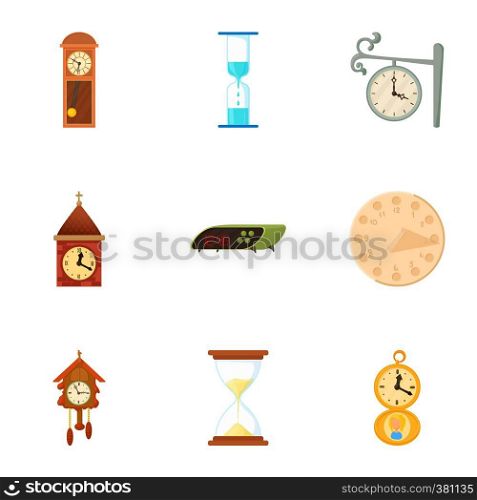 Chronometer icons set. Cartoon illustration of 9 chronometer vector icons for web. Chronometer icons set, cartoon style