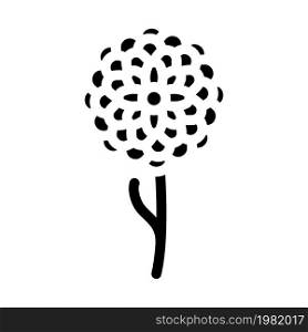 chrysanthemum flower glyph icon vector. chrysanthemum flower sign. isolated contour symbol black illustration. chrysanthemum flower glyph icon vector illustration