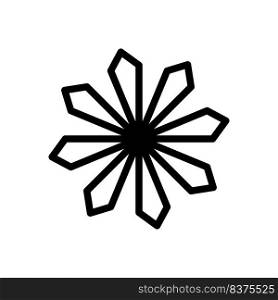 chrysanthemum icon designed in a flat style