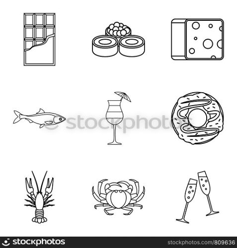 Chummage icons set. Outline set of 9 chummage vector icons for web isolated on white background. Chummage icons set, outline style