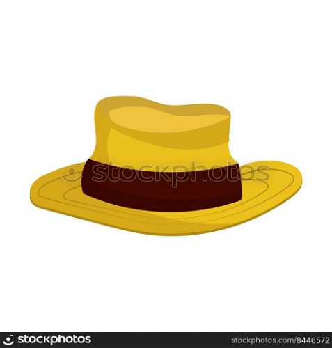 Chupalla hat vector illustration icon. Symbol traditional headgear and fashion clothing style. Cap summer accessory with ribbon and vintage design. Tradition straw head sign and drawing cartoon wear