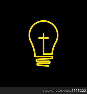 Church and bulb ilustration logo vector design