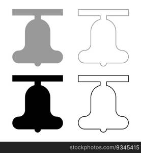 Church bell beam concept campanile belfry set icon grey black color vector illustration image simple solid fill outline contour line thin flat style. Church bell beam concept campanile belfry set icon grey black color vector illustration image solid fill outline contour line thin flat style