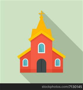 Church building icon. Flat illustration of church building vector icon for web design. Church building icon, flat style