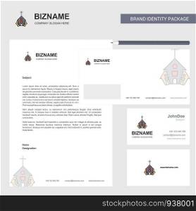 Church Business Letterhead, Envelope and visiting Card Design vector template