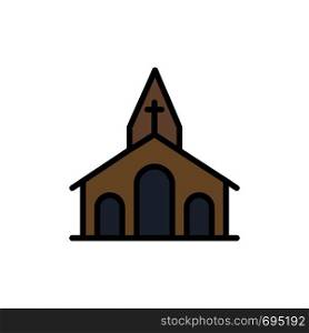 Church, Celebration, Christian, Cross, Easter Flat Color Icon. Vector icon banner Template