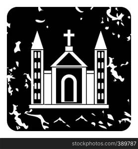 Church christian icon. Grunge illustration of church christian vector icon for web. Church christian icon, grunge style