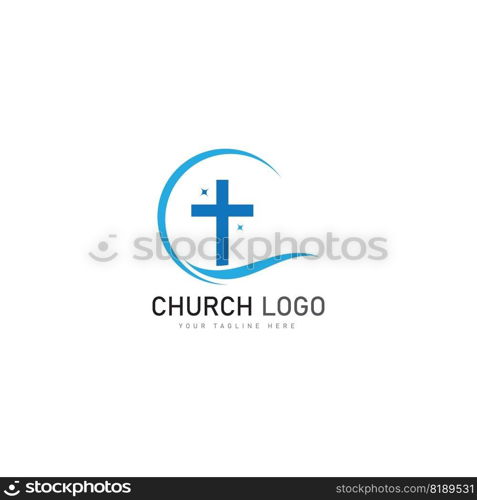 church christian logo vector icon design template. Christian symbols.