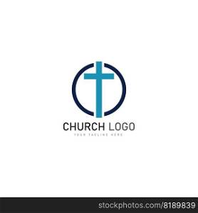 church christian logo vector icon design template. Christian symbols.