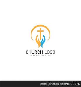 church christian logo vector icon design template. Christian symbols.