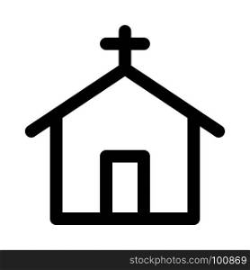 Church - Christian religious place, icon on isolated background
