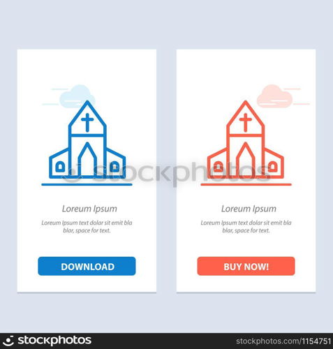 Church, House, Easter, Cross Blue and Red Download and Buy Now web Widget Card Template