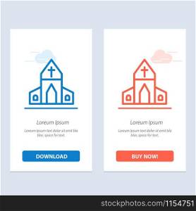 Church, House, Easter, Cross Blue and Red Download and Buy Now web Widget Card Template
