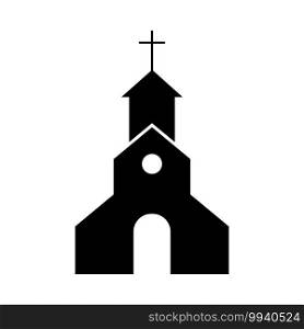 Church Icon. Black Glyph Design. Vector Illustration.